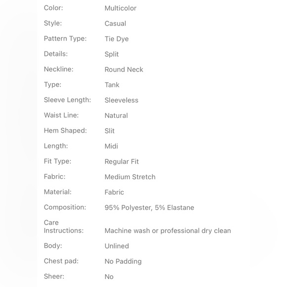 NWOT Tie Dye Split Hem Tank Dress - Picture 9 of 10